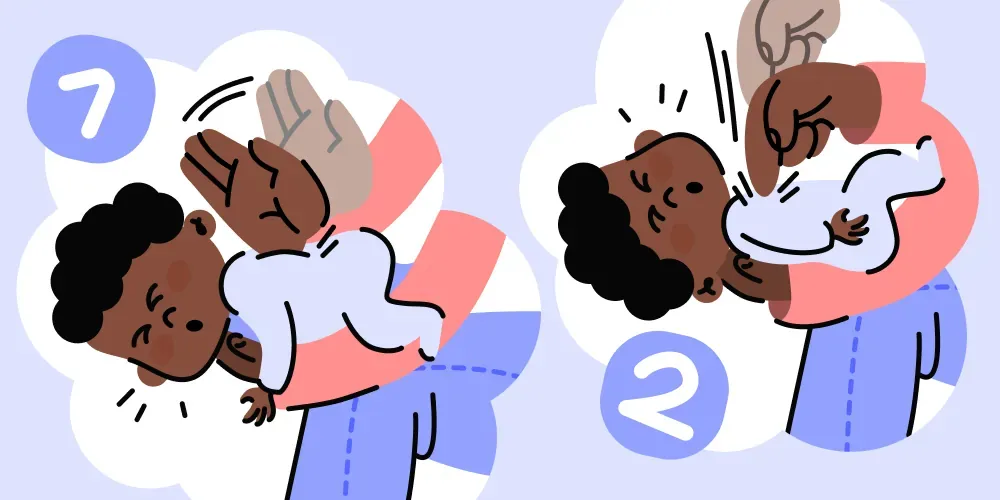 First aid for a choking baby