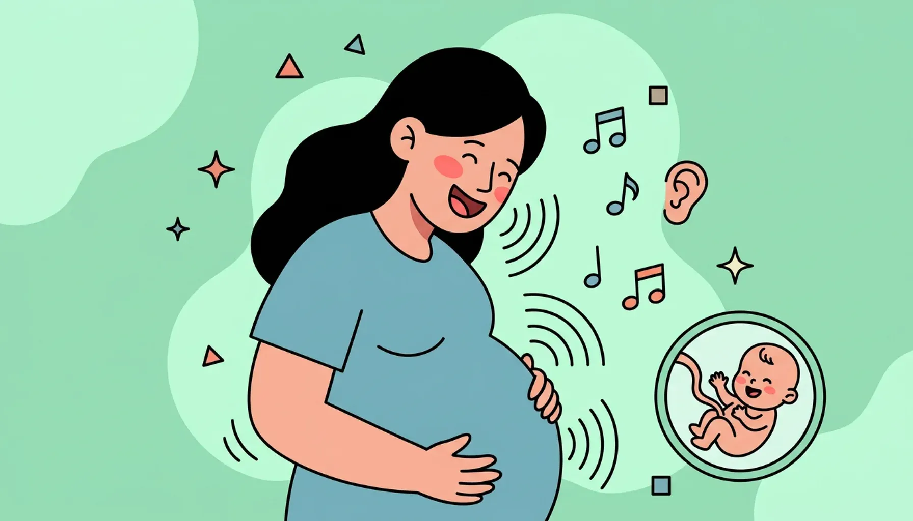 Tu bebé puede escuchar tu voz