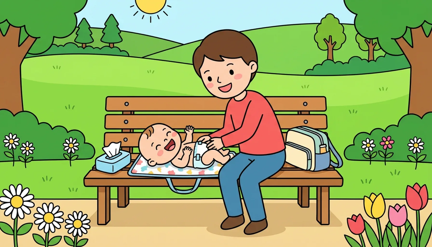 Cómo cambiarle el pañal al bebé si no hay baño familiar