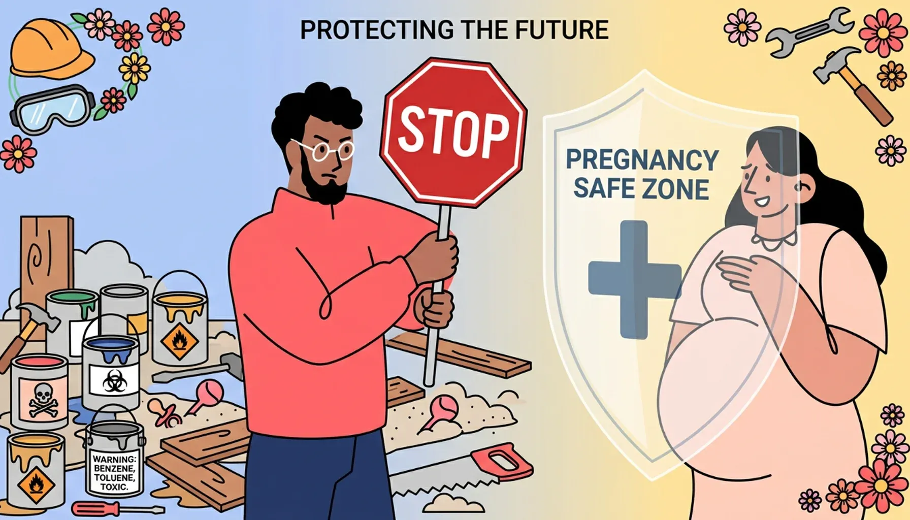 Hold off on home repairs while your partner is pregnant