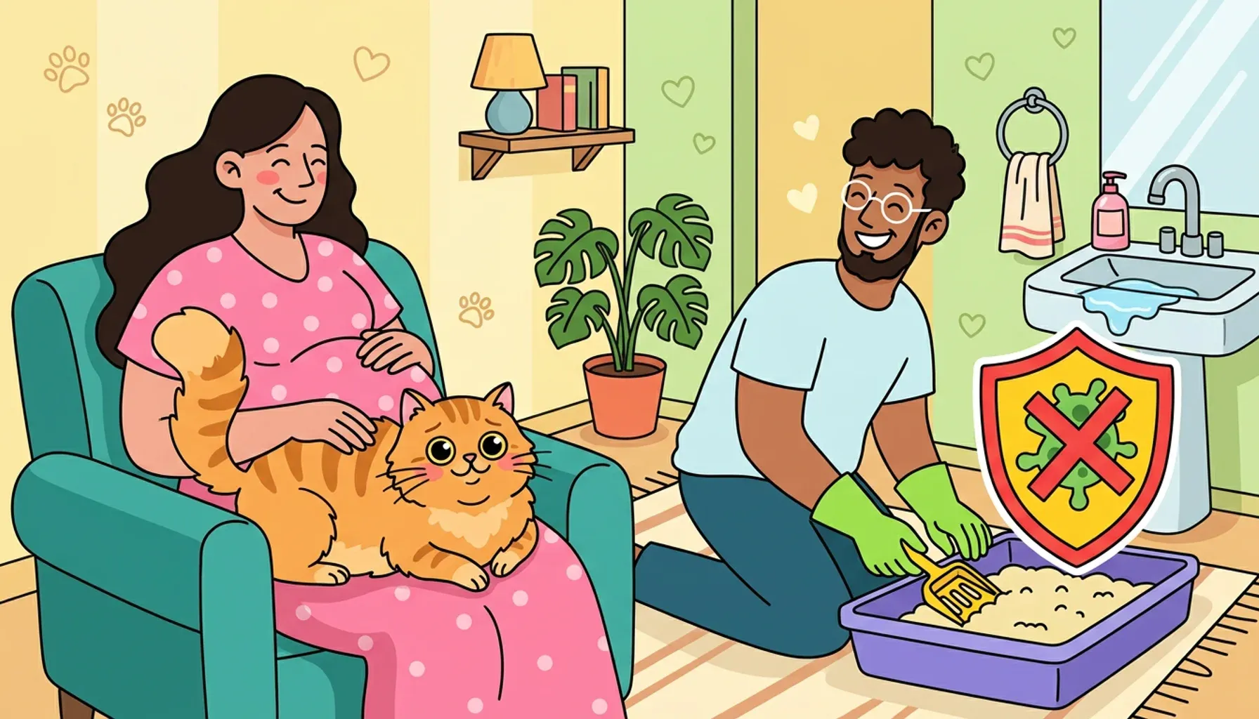 Limpiando la arena del gato