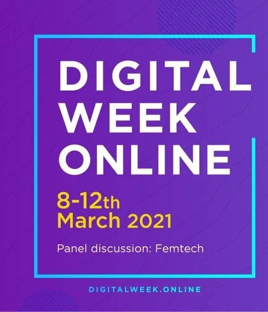 Anuncio de Digital Week Online 2021: del 8 al 12 de marzo, panel de discusión sobre femtech