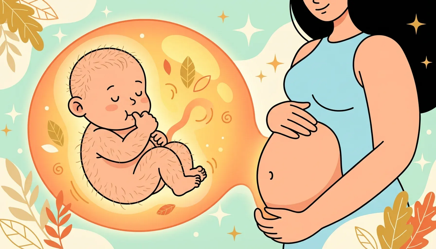 O bebê está coberto de pelos