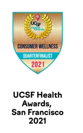 Insignia de cuartofinalista de los UCSF Health Awards 2021 en Consumer Wellness